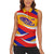 Venezuela Women Sleeveless Polo Shirt with Yellow Red Blue Flag Stripe Wave Spirit