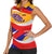 Venezuela Women Sleeveless Polo Shirt with Yellow Red Blue Flag Stripe Wave Spirit