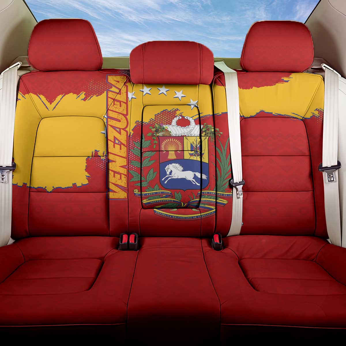 Venezuela Back Car Seat Cover with National Coat of Arms Flag Map Spirit