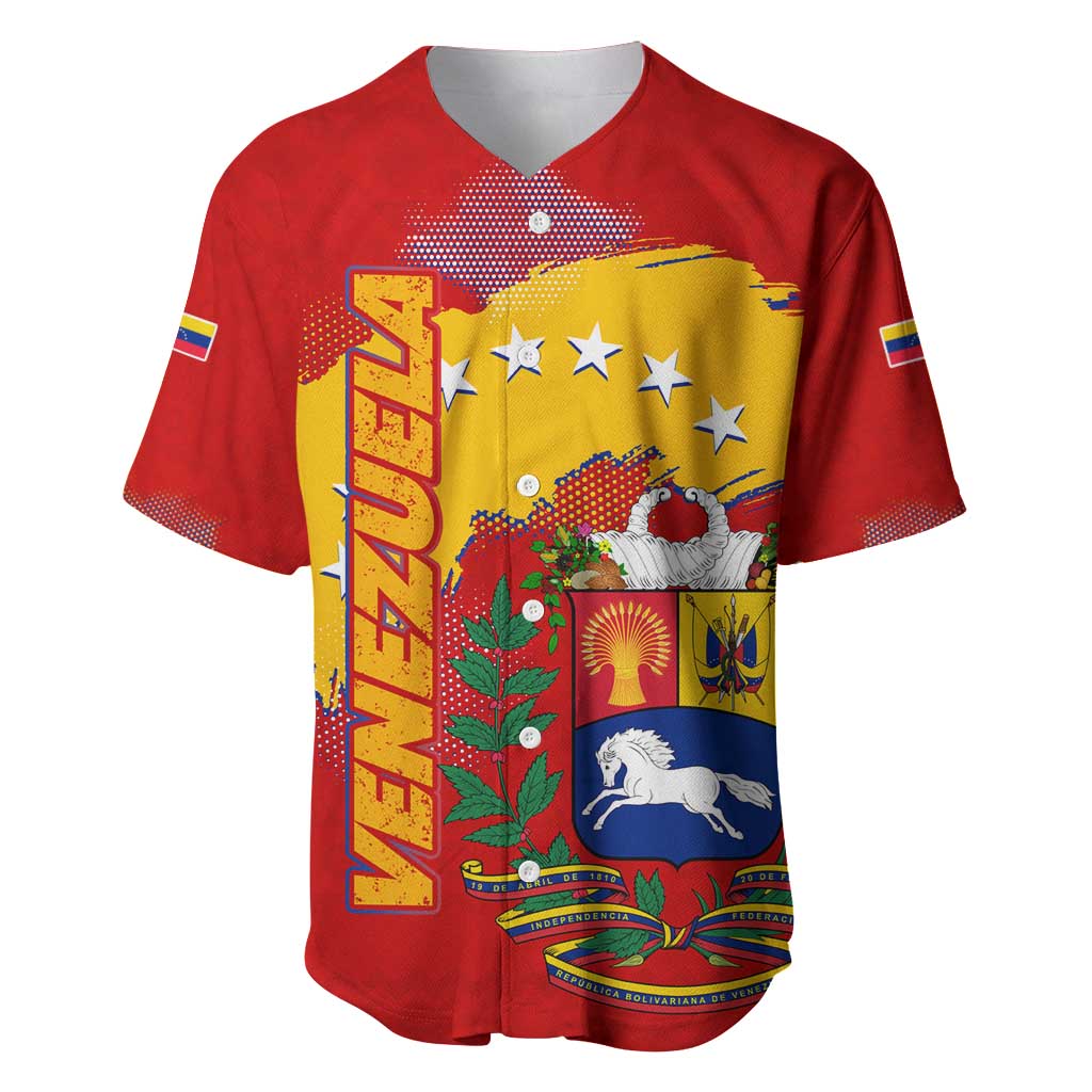 Venezuela Baseball Jersey with National Coat of Arms Flag Map Spirit