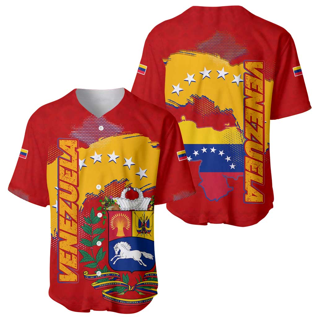 Venezuela Baseball Jersey with National Coat of Arms Flag Map Spirit