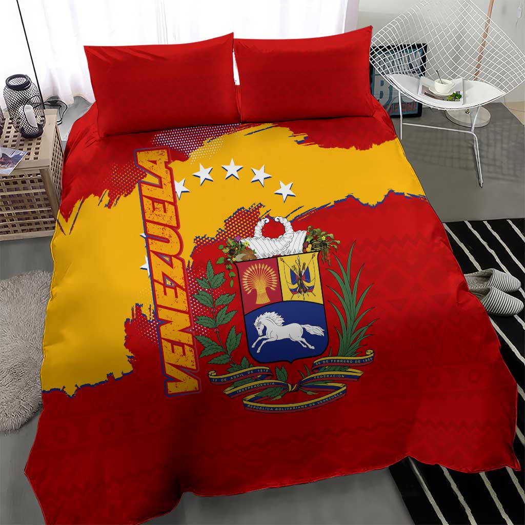 Venezuela Bedding Set with National Coat of Arms Flag Map Spirit