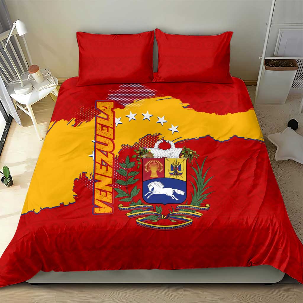 Venezuela Bedding Set with National Coat of Arms Flag Map Spirit