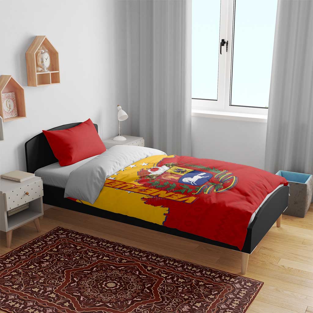 Venezuela Bedding Set with National Coat of Arms Flag Map Spirit