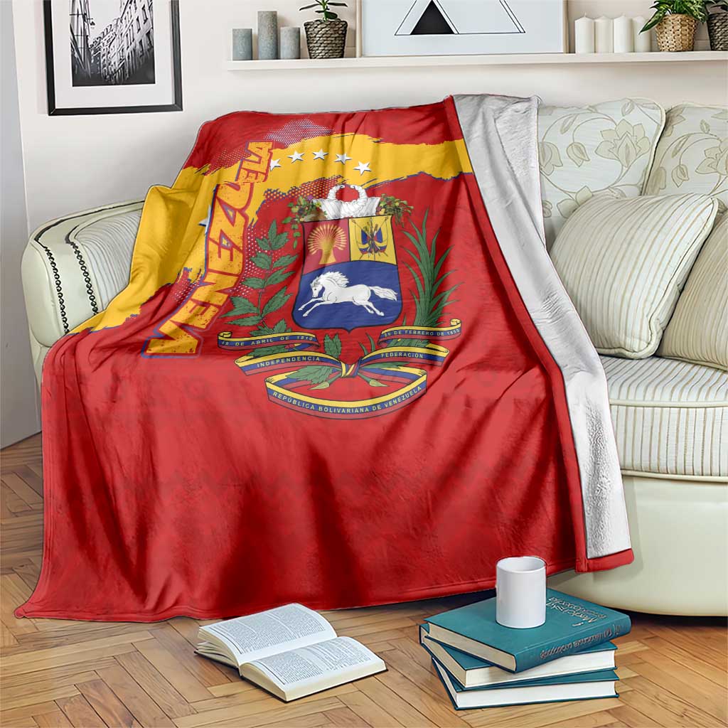 Venezuela Blanket with National Coat of Arms Flag Map Spirit