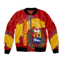 Venezuela Bomber Jacket with National Coat of Arms Flag Map Spirit