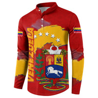 Venezuela Button Sweatshirt with National Coat of Arms Flag Map Spirit