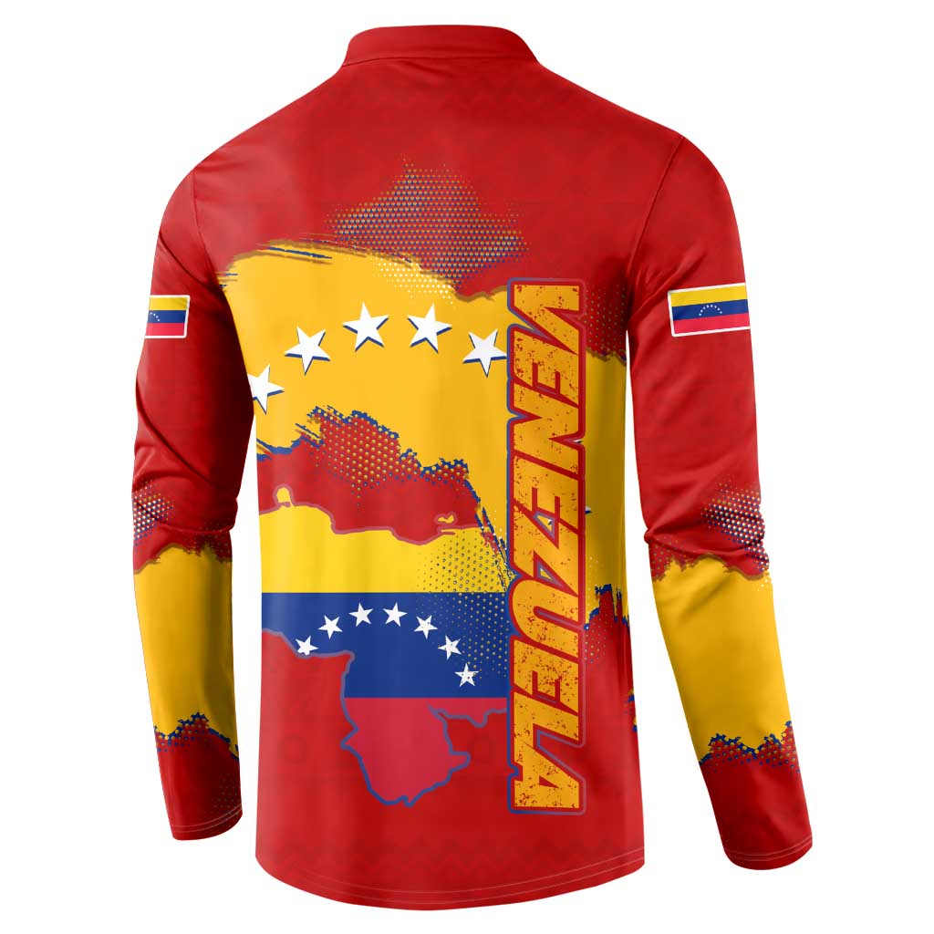 Venezuela Button Sweatshirt with National Coat of Arms Flag Map Spirit