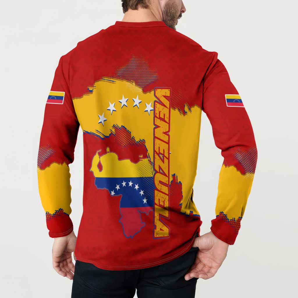 Venezuela Button Sweatshirt with National Coat of Arms Flag Map Spirit