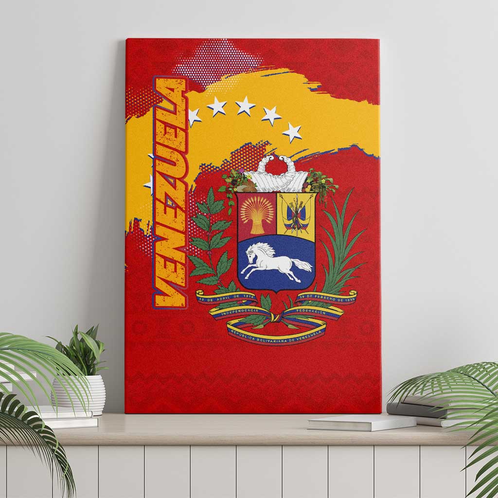 Venezuela Canvas Wall Art with National Coat of Arms Flag Map Spirit