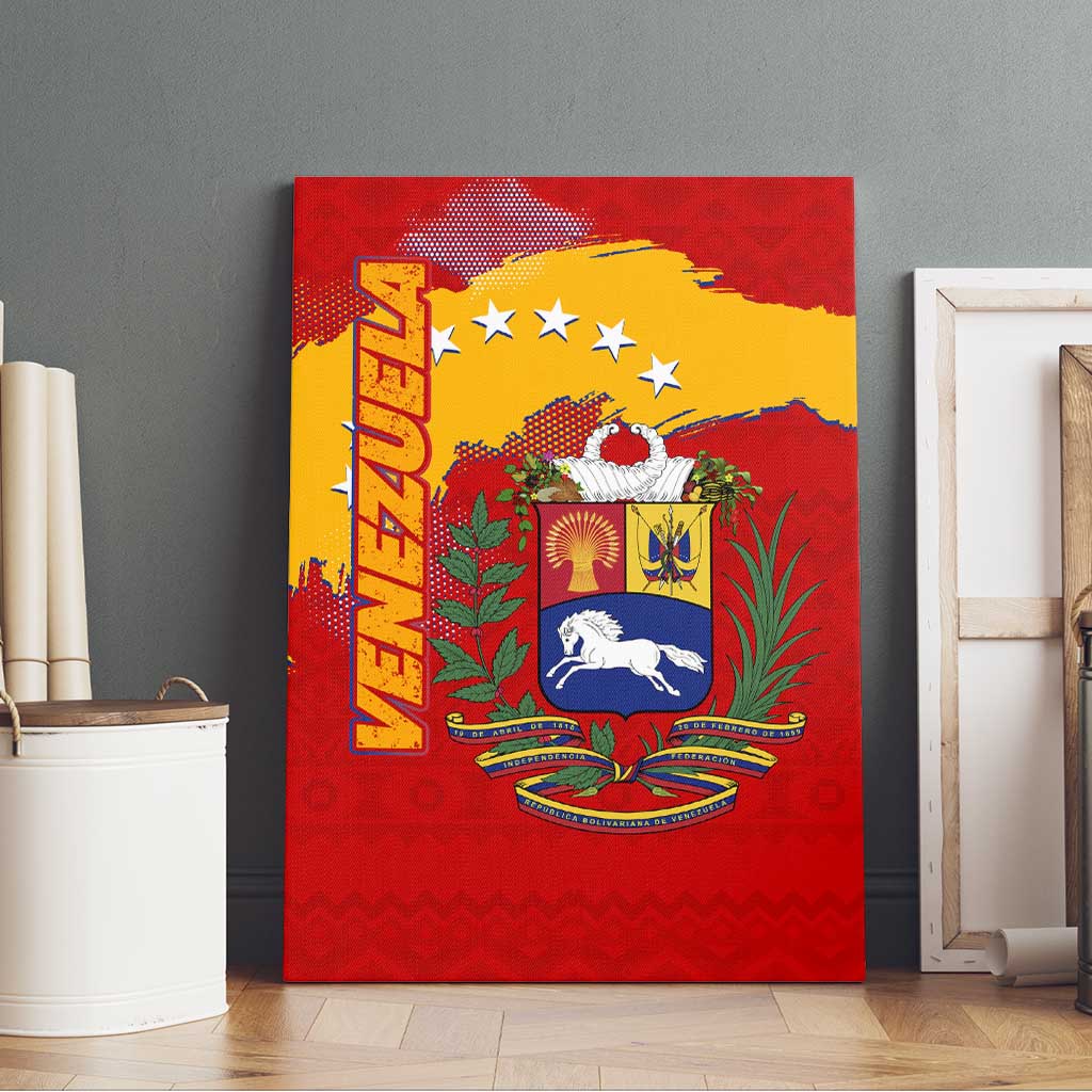 Venezuela Canvas Wall Art with National Coat of Arms Flag Map Spirit
