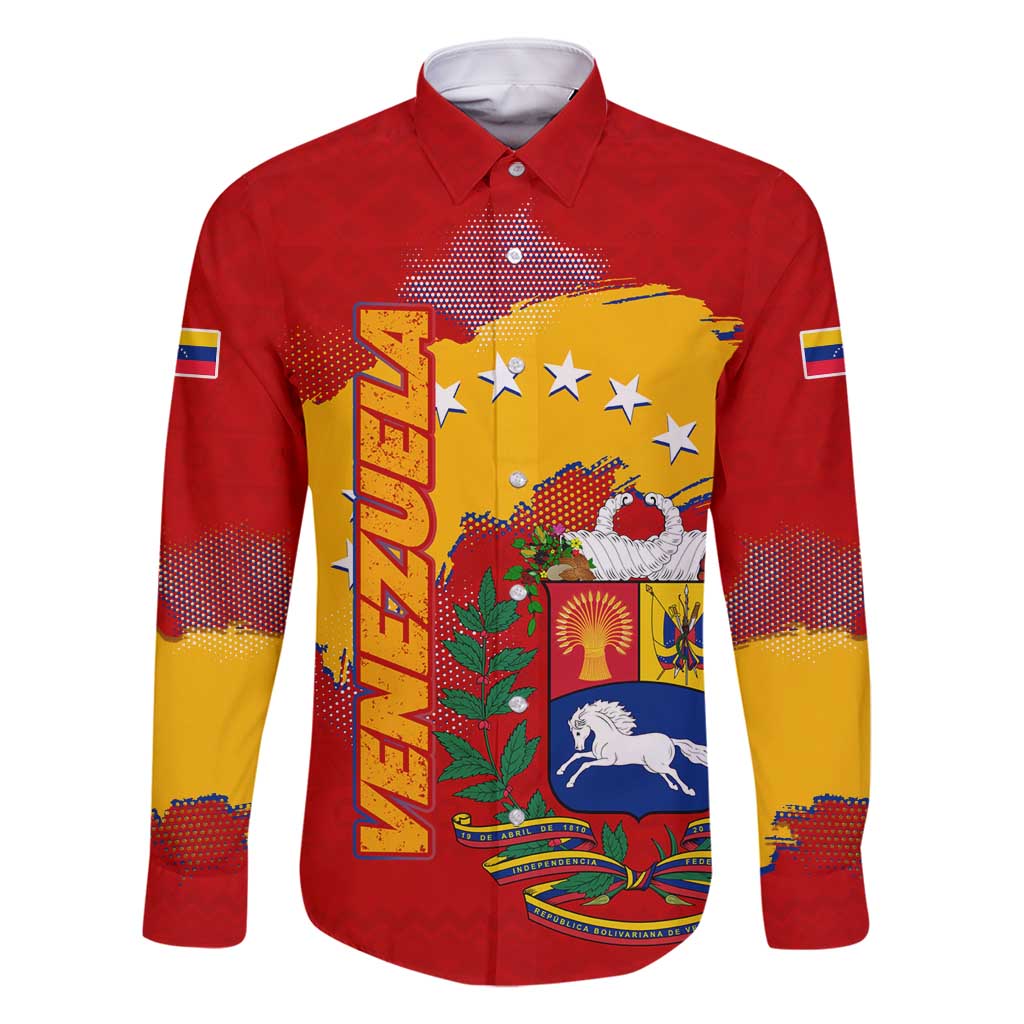 Venezuela Family Matching Off Shoulder Maxi Dress and Hawaiian Shirt with National Coat of Arms Flag Map Spirit