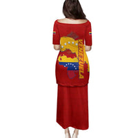 Venezuela Family Matching Puletasi and Hawaiian Shirt with National Coat of Arms Flag Map Spirit