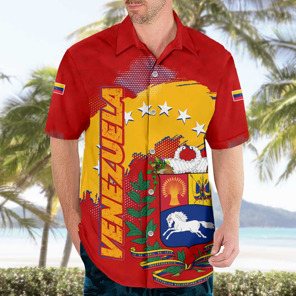 Venezuela Hawaiian Shirt with National Coat of Arms Flag Map Spirit