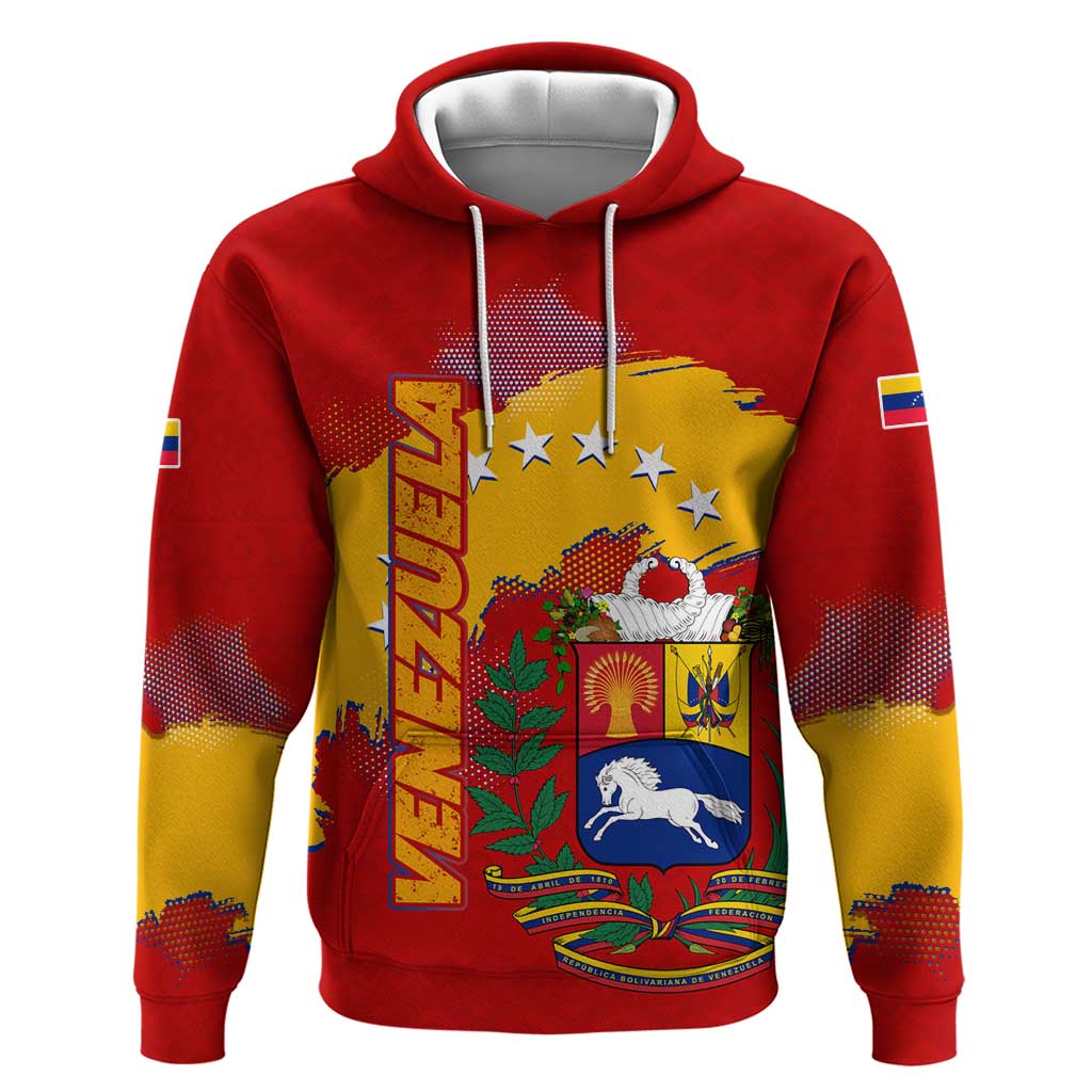 Venezuela Hoodie with National Coat of Arms Flag Map Spirit