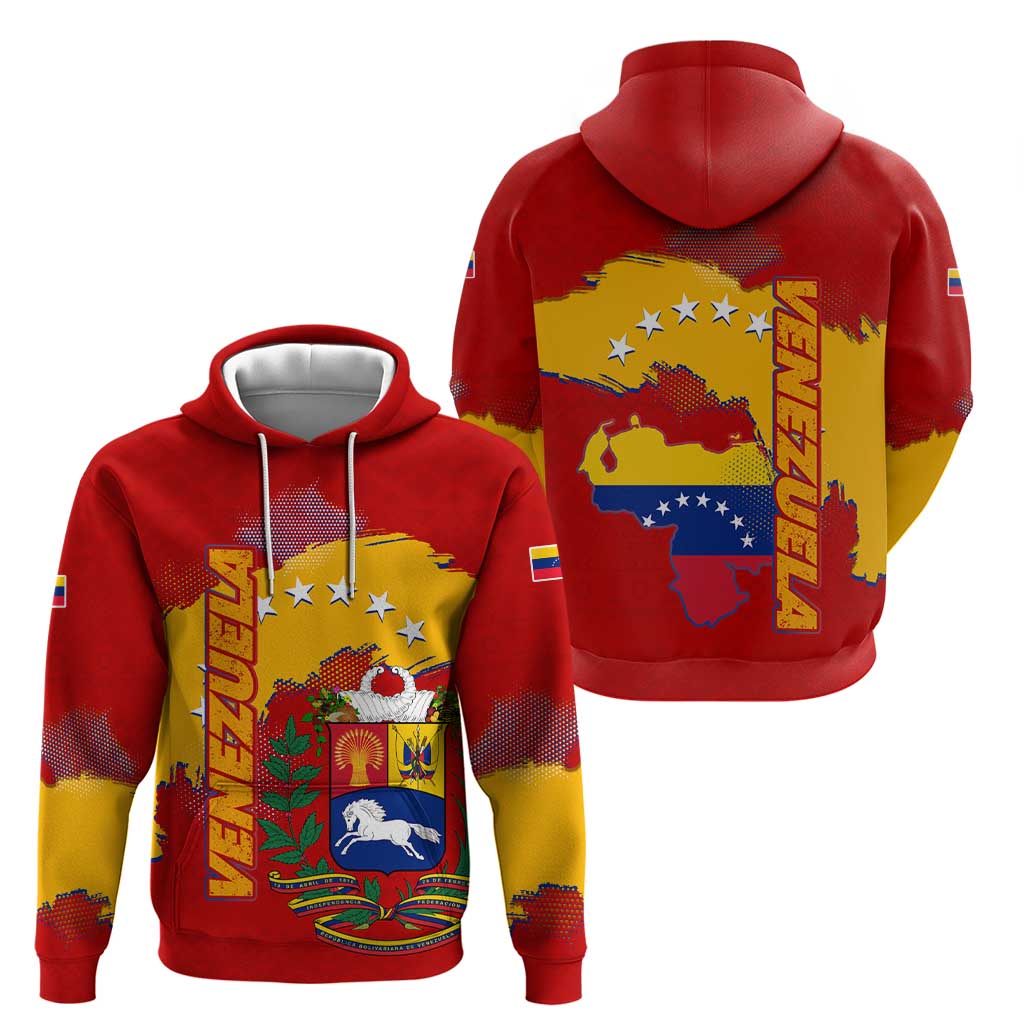 Venezuela Hoodie with National Coat of Arms Flag Map Spirit