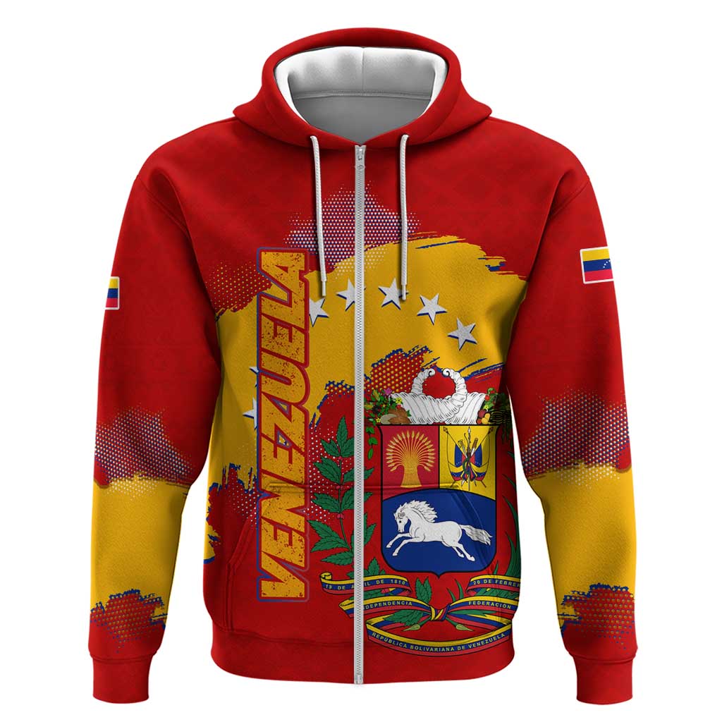 Venezuela Hoodie with National Coat of Arms Flag Map Spirit