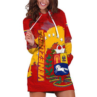 Venezuela Hoodie Dress with National Coat of Arms Flag Map Spirit