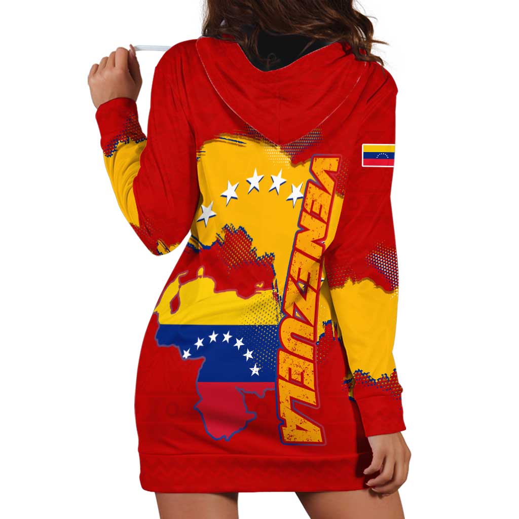 Venezuela Hoodie Dress with National Coat of Arms Flag Map Spirit