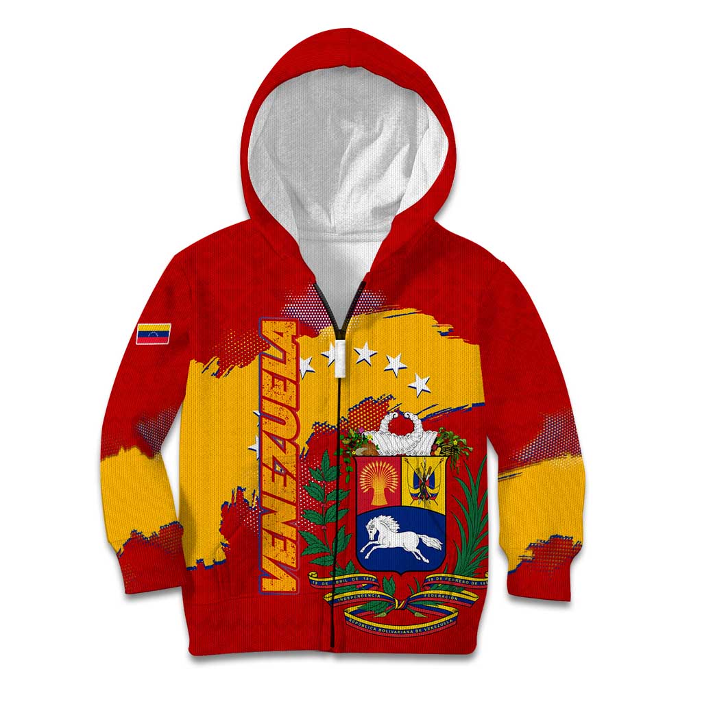 Venezuela Kid Hoodie with National Coat of Arms Flag Map Spirit