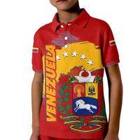 Venezuela Kid Polo Shirt with National Coat of Arms Flag Map Spirit