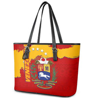 Venezuela Leather Tote Bag with National Coat of Arms Flag Map Spirit