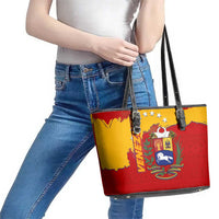 Venezuela Leather Tote Bag with National Coat of Arms Flag Map Spirit