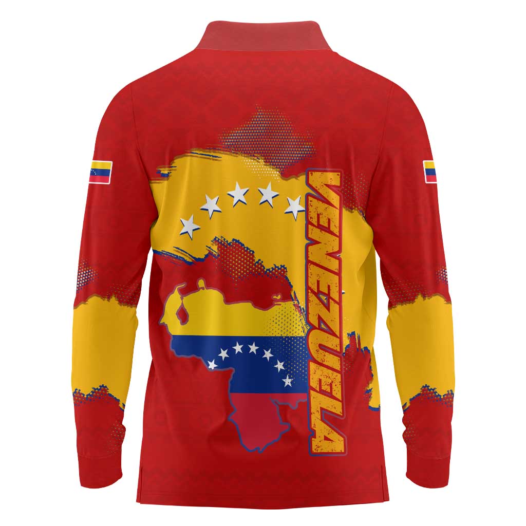Venezuela Long Sleeve Polo Shirt with National Coat of Arms Flag Map Spirit