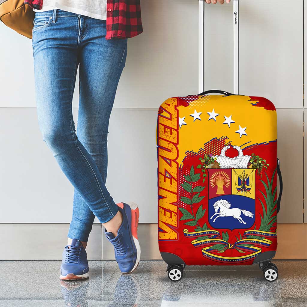 Venezuela Luggage Cover with National Coat of Arms Flag Map Spirit