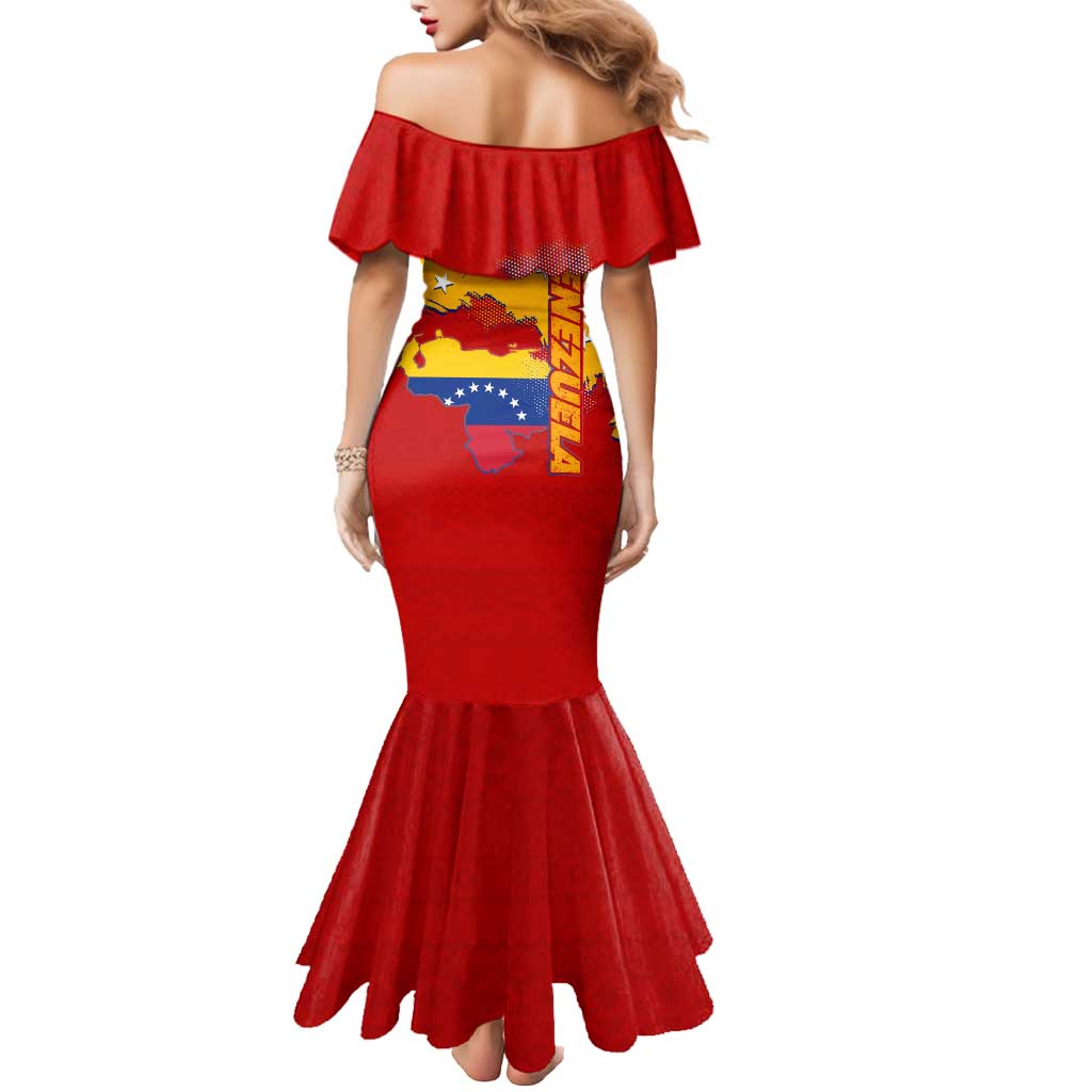 Venezuela Mermaid Dress with National Coat of Arms Flag Map Spirit