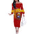 Venezuela Off The Shoulder Long Sleeve Dress with National Coat of Arms Flag Map Spirit