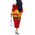 Venezuela Off The Shoulder Long Sleeve Dress with National Coat of Arms Flag Map Spirit