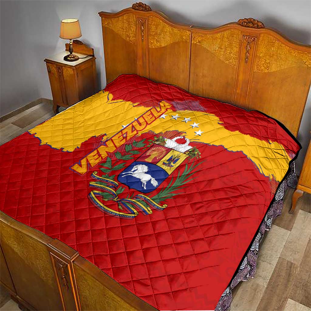 Venezuela Quilt with National Coat of Arms Flag Map Spirit