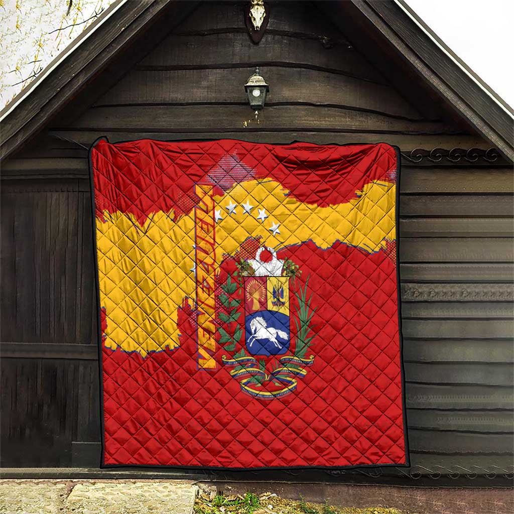 Venezuela Quilt with National Coat of Arms Flag Map Spirit