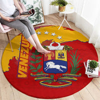 Venezuela Round Carpet with National Coat of Arms Flag Map Spirit