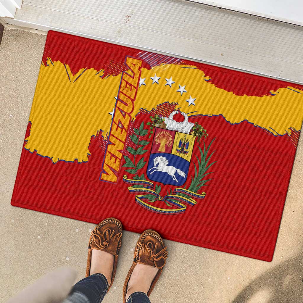 Venezuela Rubber Doormat with National Coat of Arms Flag Map Spirit