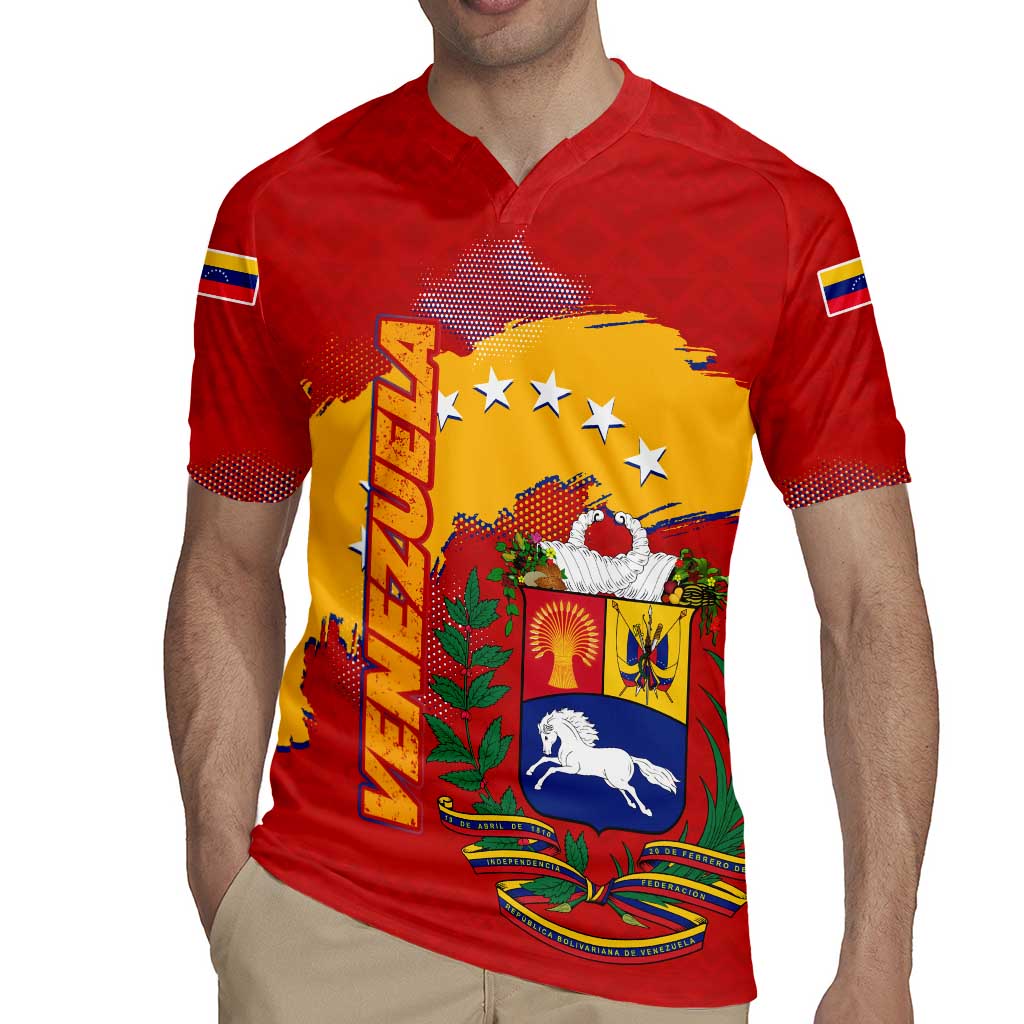 Venezuela Rugby Jersey with National Coat of Arms Flag Map Spirit