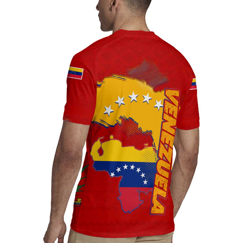 Venezuela Rugby Jersey with National Coat of Arms Flag Map Spirit