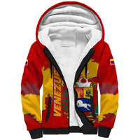 Venezuela Sherpa Hoodie with National Coat of Arms Flag Map Spirit