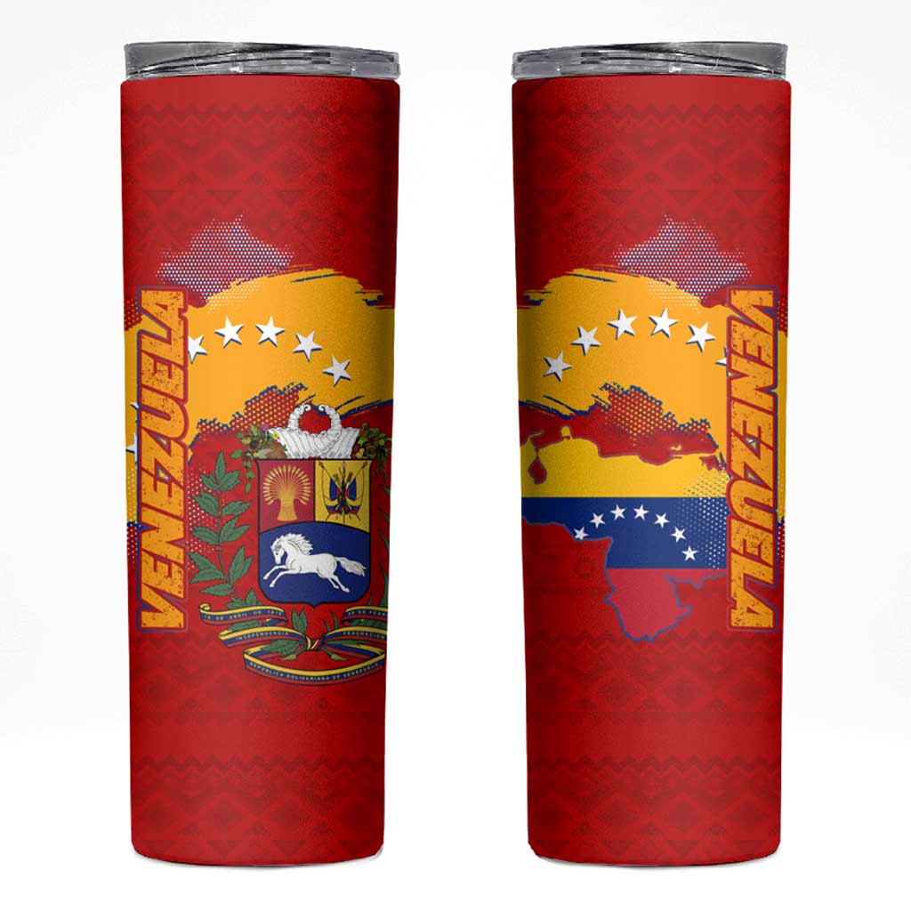 Venezuela Skinny Tumbler with National Coat of Arms Flag Map Spirit