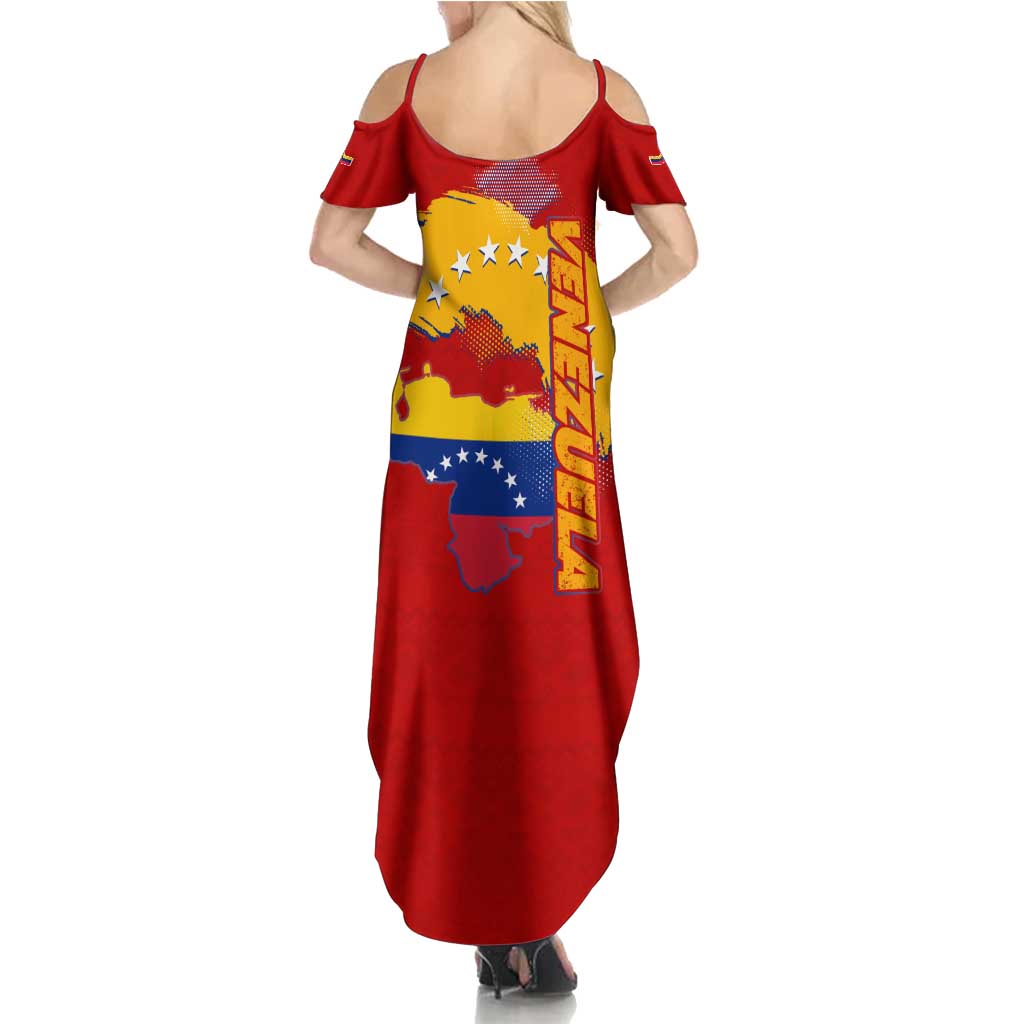 Venezuela Summer Maxi Dress with National Coat of Arms Flag Map Spirit