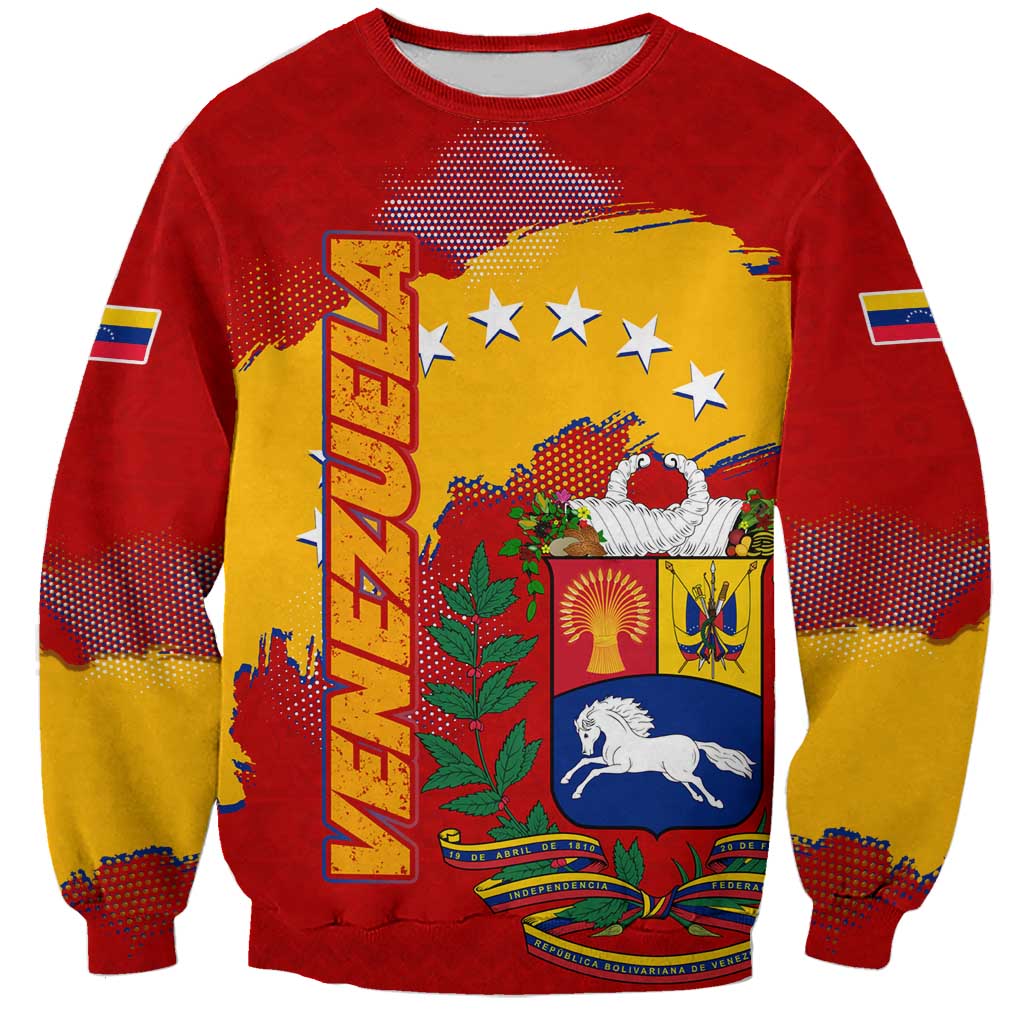 Venezuela Sweatshirt with National Coat of Arms Flag Map Spirit