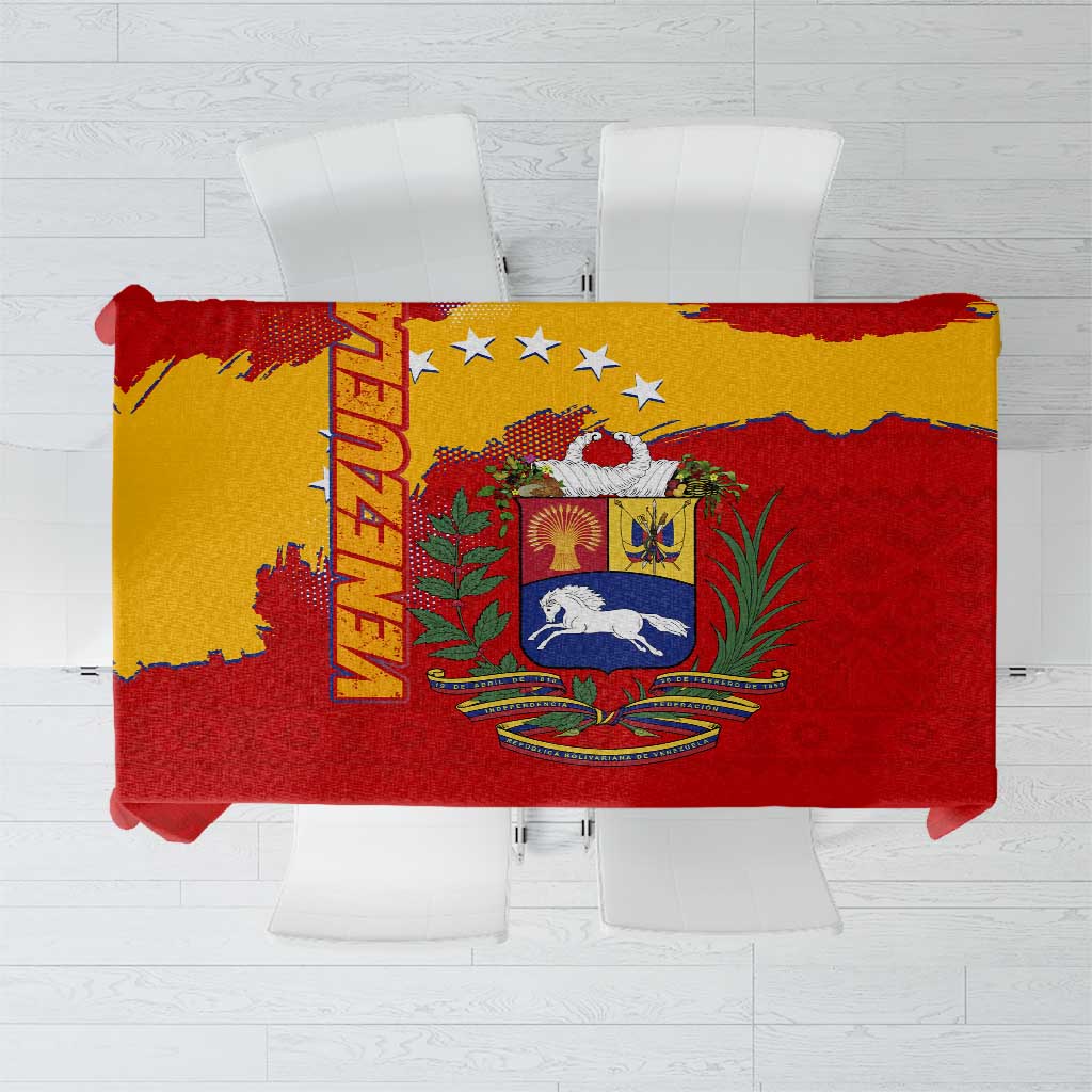 Venezuela Tablecloth with National Coat of Arms Flag Map Spirit