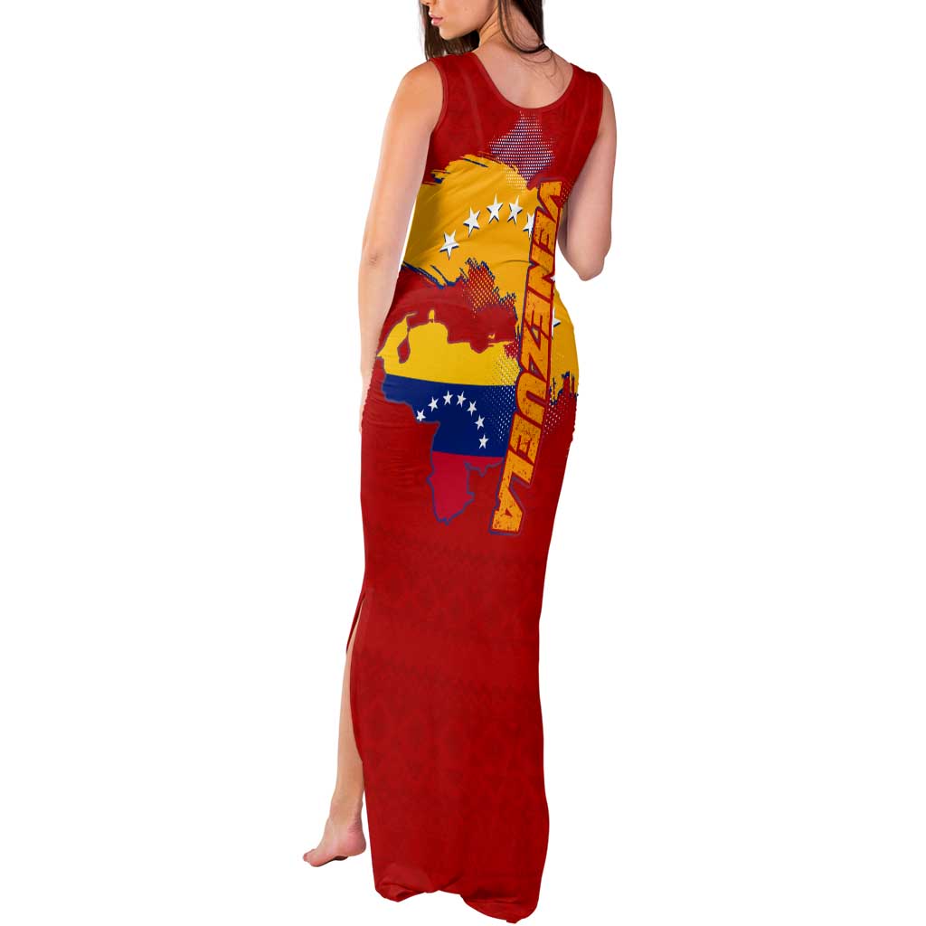 Venezuela Tank Maxi Dress with National Coat of Arms Flag Map Spirit