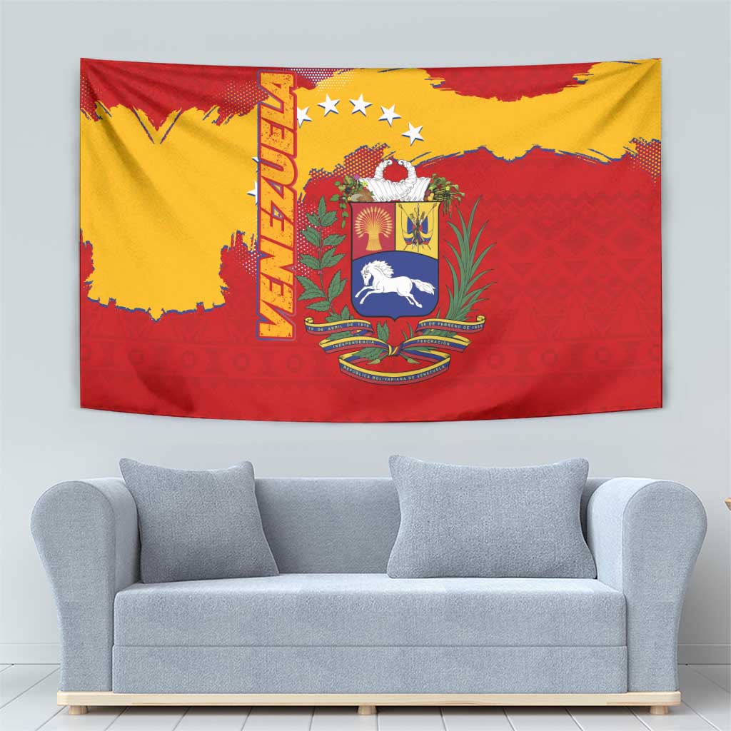 Venezuela Tapestry with National Coat of Arms Flag Map Spirit