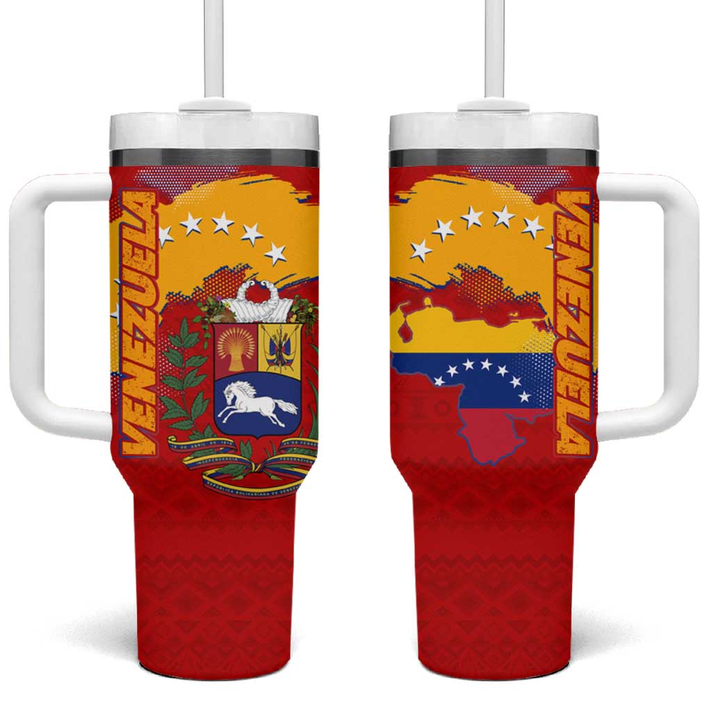 Venezuela Tumbler With Handle with National Coat of Arms Flag Map Spirit
