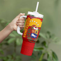 Venezuela Tumbler With Handle with National Coat of Arms Flag Map Spirit