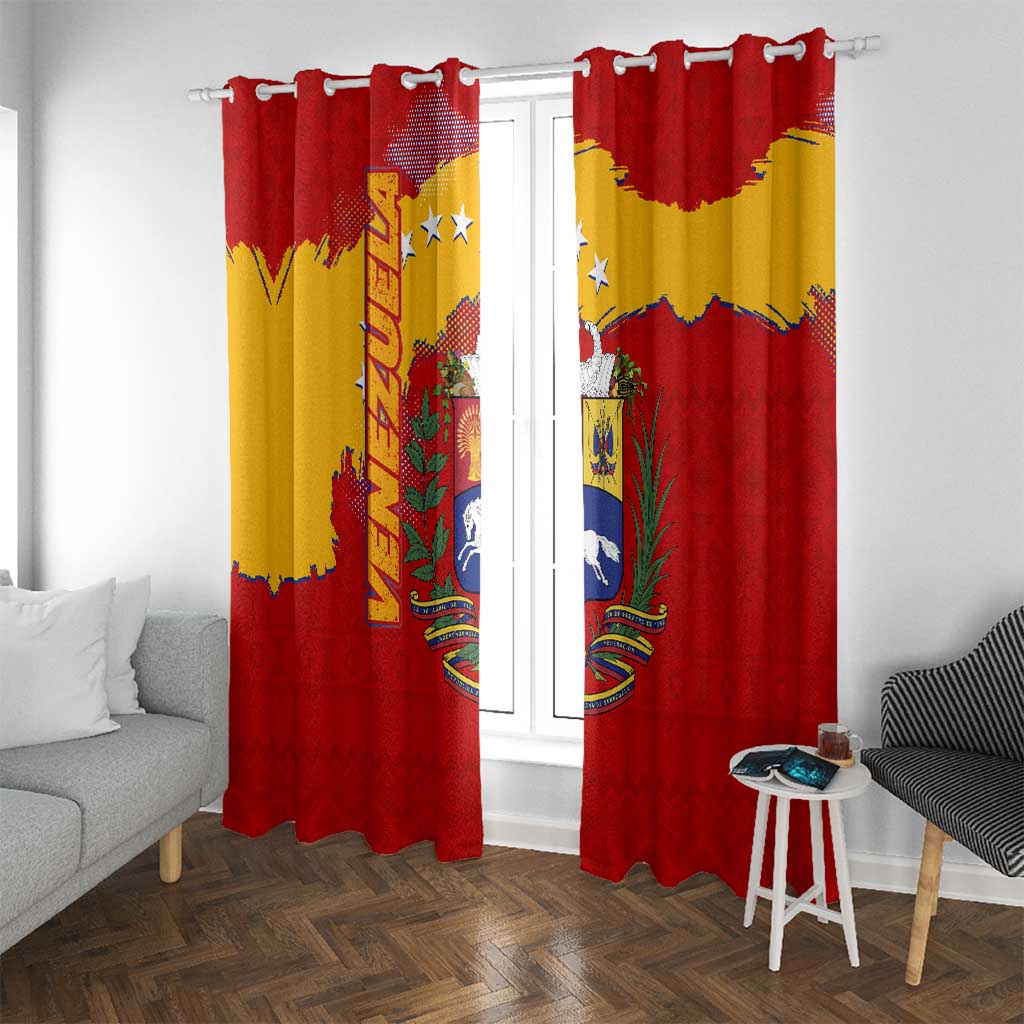 Venezuela Window Curtain with National Coat of Arms Flag Map Spirit
