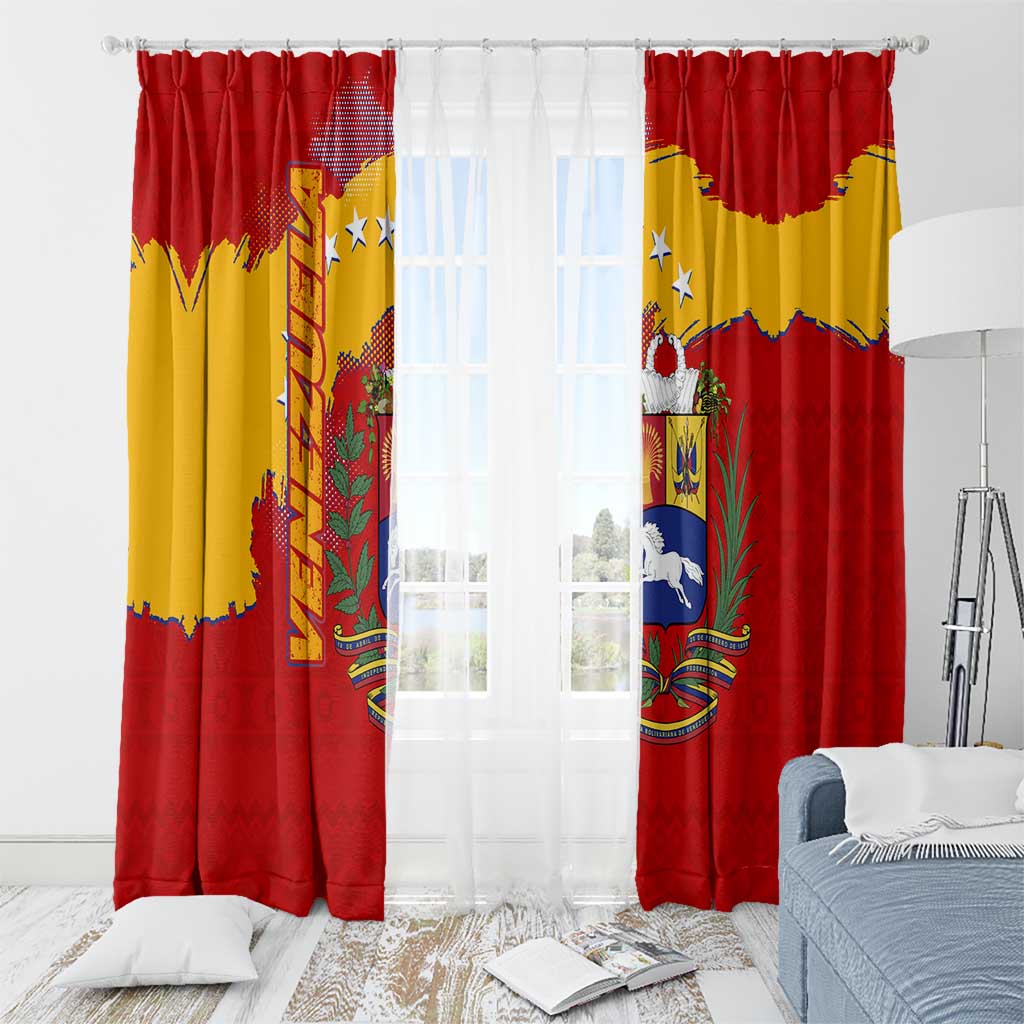 Venezuela Window Curtain with National Coat of Arms Flag Map Spirit
