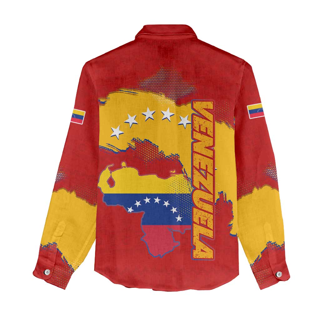 Venezuela Women Casual Shirt with National Coat of Arms Flag Map Spirit